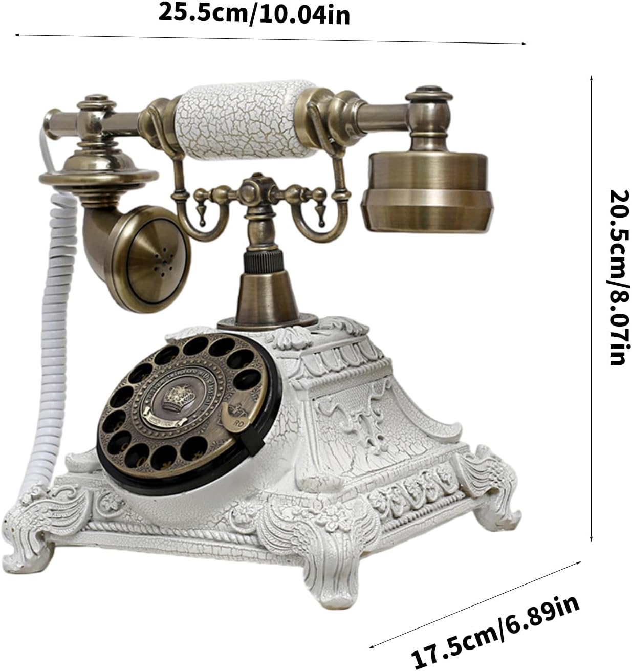 European Antique Design Rotary Dials Telephone Replicas Ornament Resins for Collectors Cabinet Decor Antique Telephone Replicas Ornament