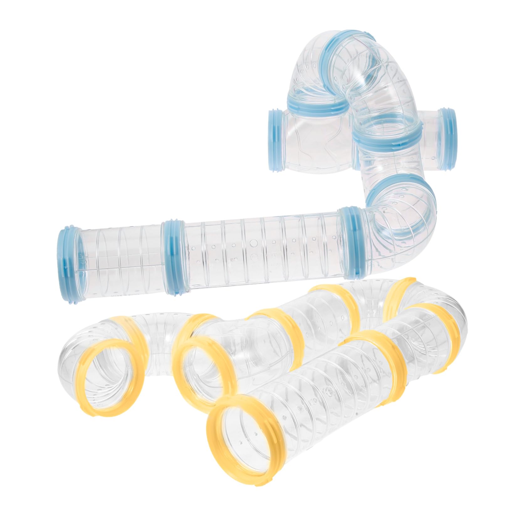 Totority 2Sets Hamster Tunnel Tube Kit Transparent Connection Tracks for Hamster Cage Accessories for Pets Like Hamsters and Guinea Pigs Easy to Clean and Observe