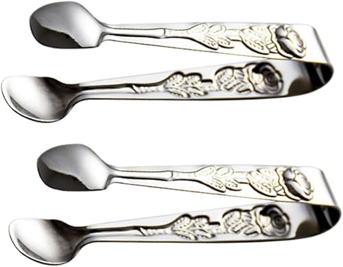 2 pinzas de acero inoxidable para alimentos, pinzas de azúcar rosa, pinzas para cubitos de hielo, mini alicates para dulces, buffet de dulces, clips