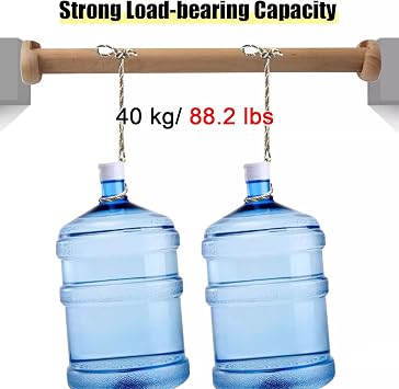 CMYUN Wardrobe Rail Solid Wood Oval Closet Hanging Rod, Closet Clothes Rod Kit with End Caps, Closet Storage Bracket for Heavy Clothes, Load Capacity 88 Lbs(90cm (35 3/8))