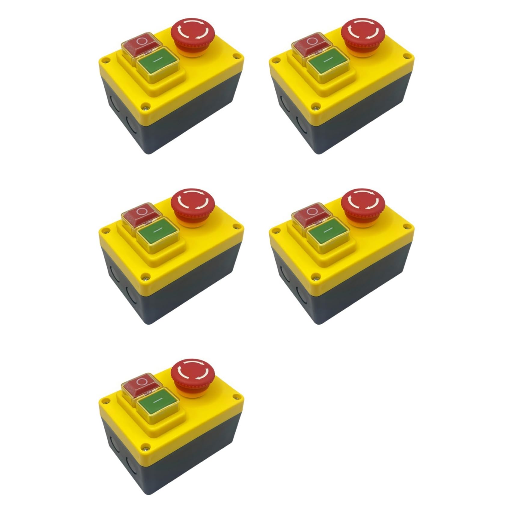Jnchdghwa Yellow 5X Kjd17d 250V 16A Electromagnetic Push Button Switch Emergency Stop Switches For Electric Tools & Machine Tool