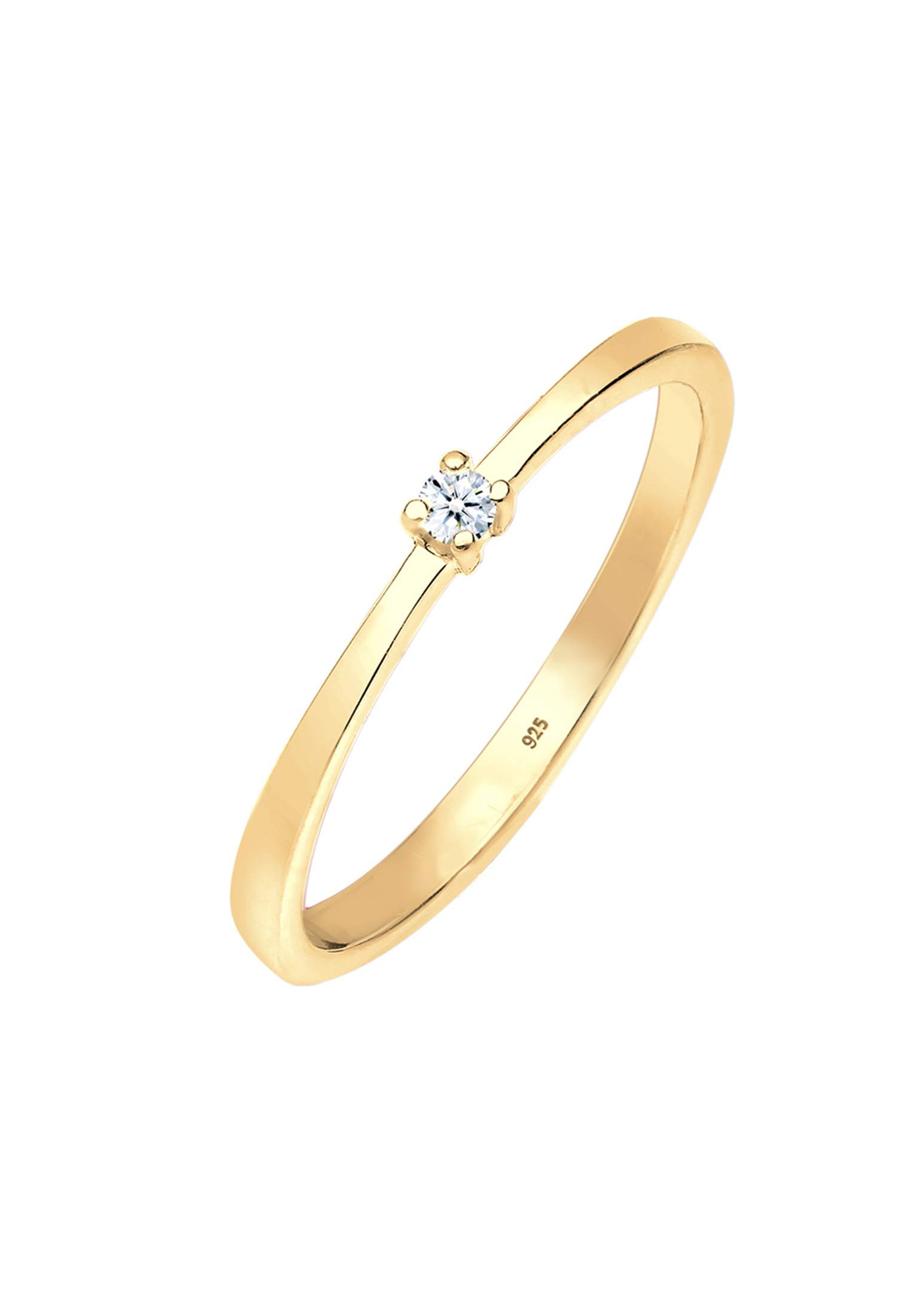 Elli DIAMONDS Ring Women Engagement Classic Diamond (0.03 ct) in 925 Sterling Silver