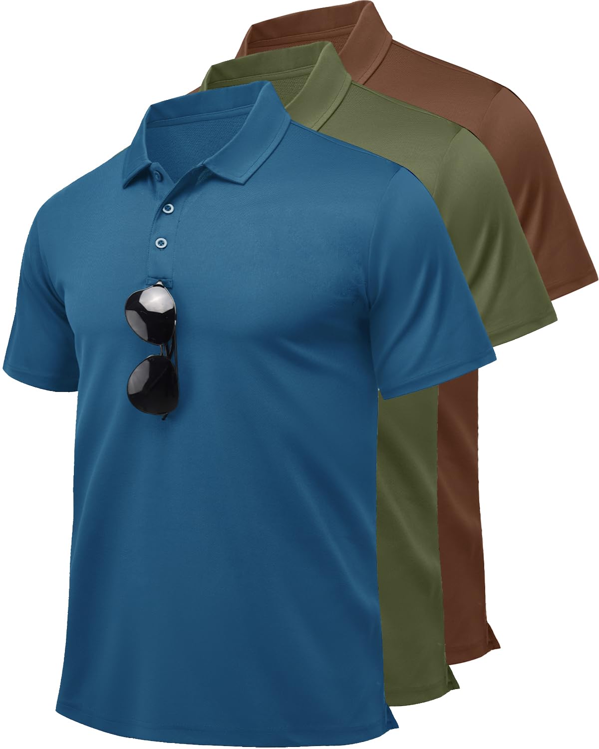 Herren Polo T-Shirt Golf Schnelltrocknendes & Atmungsaktives Kurzarm-Poloshirt