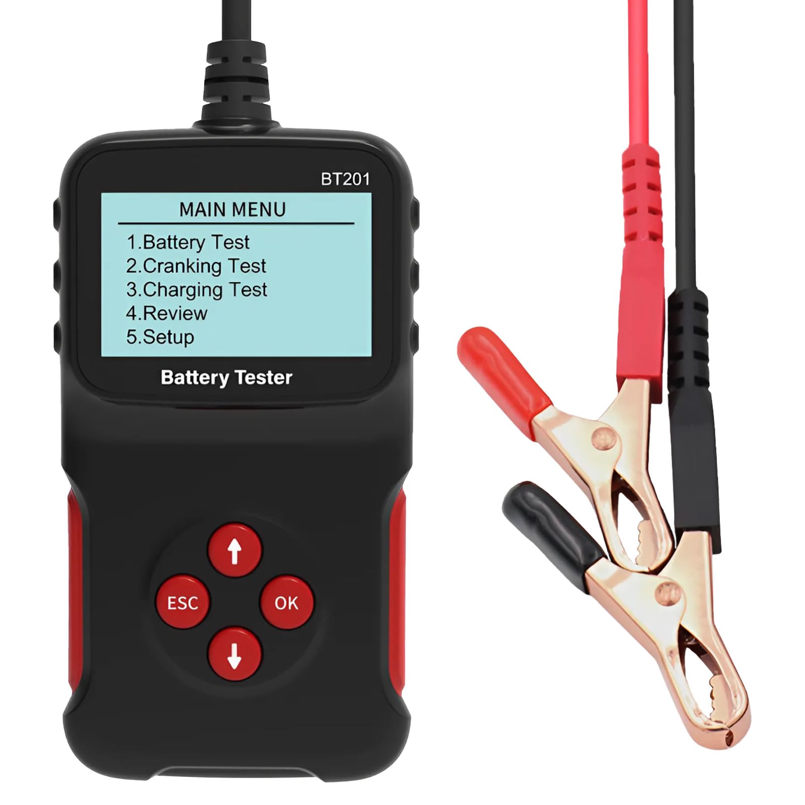 Tester Akumulatorów Samochodowych 12V przez MMOBIEL - Cyfrowy Analizator Alternatora Baterii - Tester Obciążenia 100-2000 CCA - Stanu Akumulatora, Rozruchu i Ladowania Kontrola