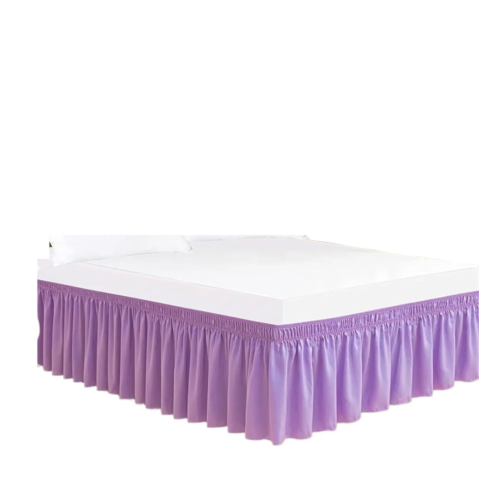 Bettrock Dicker, einfarbiger, gut verarbeiteter Bettrock mit Rüschen, Stoff und breitem Gummiband.(Violet,152x180x53cm)
