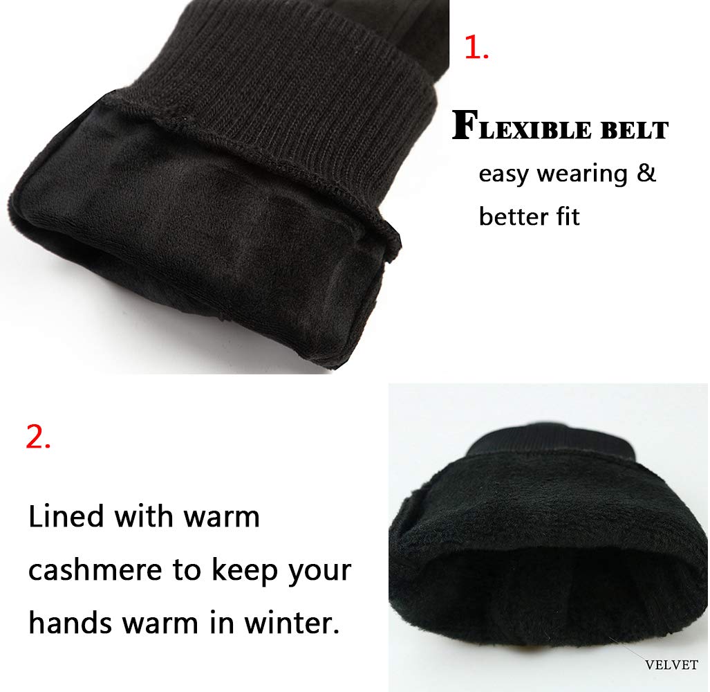 HITNEXT Guanti da bicicletta, neri, invernali, mountain bike, moto