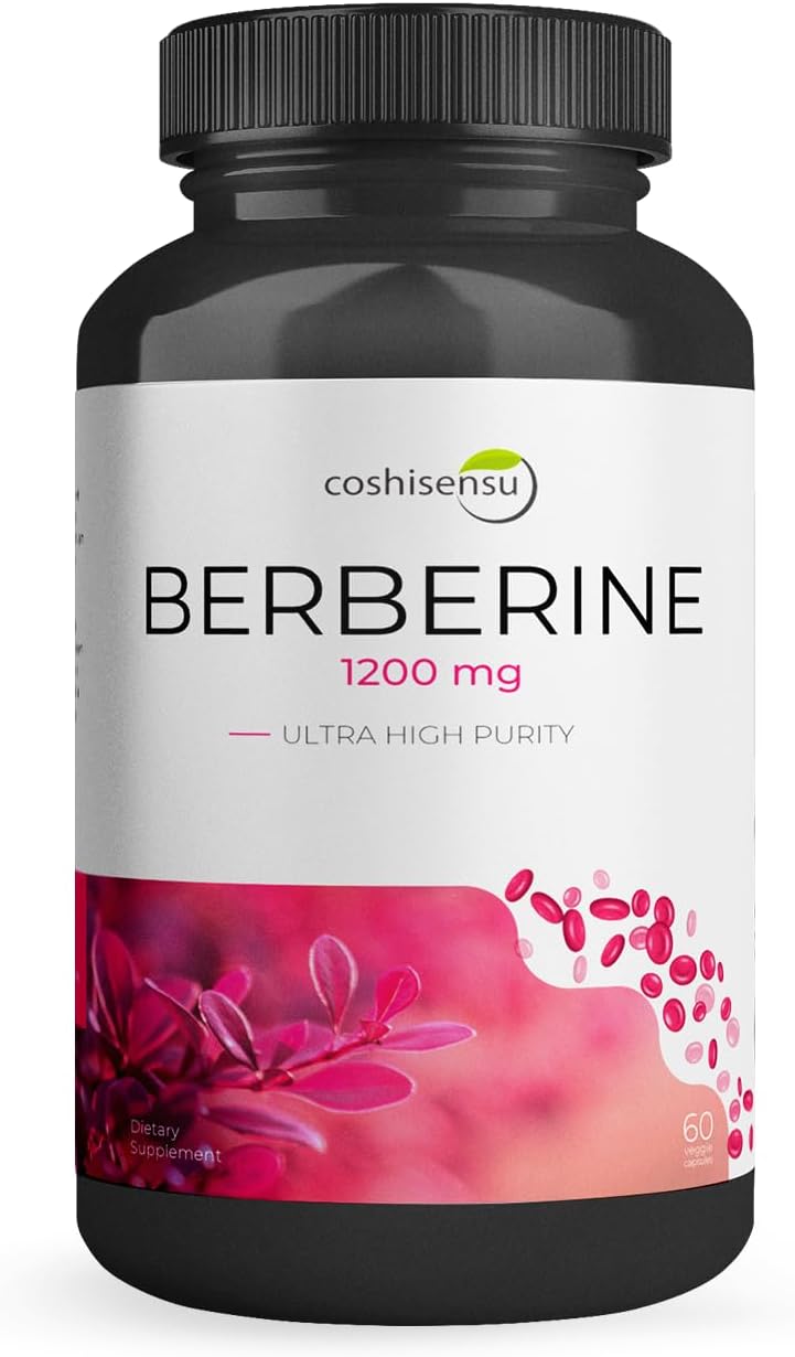 Berberine HCl 1200mg โ High Potency Supplement for Blood Sugar, Insulin & Weight Management โ Non-GMO, Gluten-Free, Vegan Capsules โ Heart & Metabolism Support, Made in USA โ 60 Count