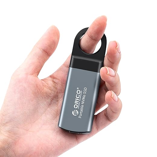 ORICO 256GB Mini M.2 NVME Portable SSD External Solid State Drive Hard Drive Up to 940MB/s with 3D NAND/USB 3.1 Gen 2 Type C for Laptop Mac Phones and More (SSD Included)-GV100 Blue