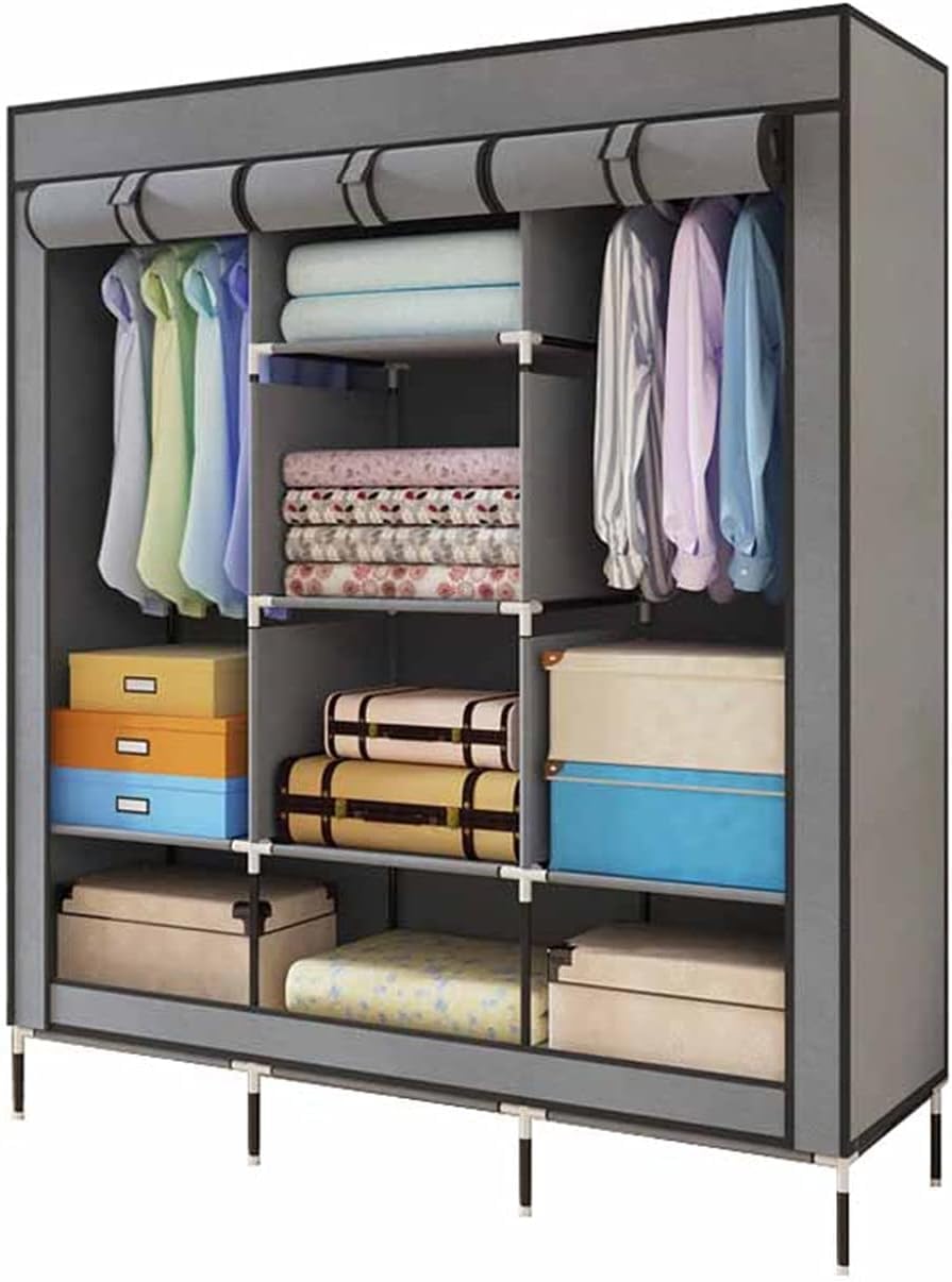 Szafa tekstylna Szafka, przenośna szafa na ubrania z tkaniny Otwarty schowek Organizator Meble do sypialni 175 * 45 * 128 CM (Rozmiar: 175 * 45 * 128 CM, Kolor: A) (B 175 * 45 * 128 CM)