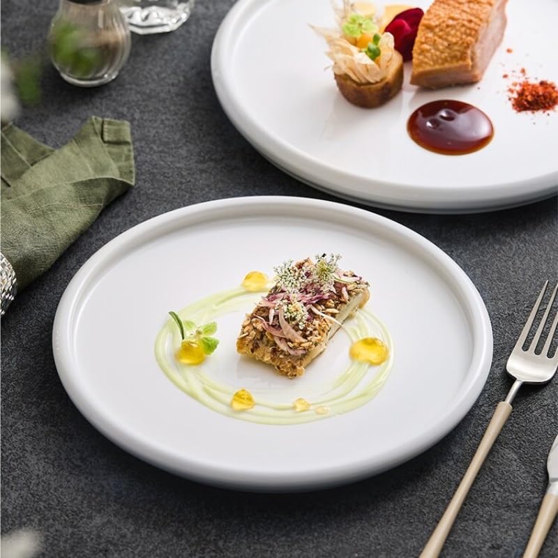 Assiettes Service de Table Assiettes à Steak, assiettes sauter en céramique de luxe, rondes Style japonais, peu profondes style occidental(S)