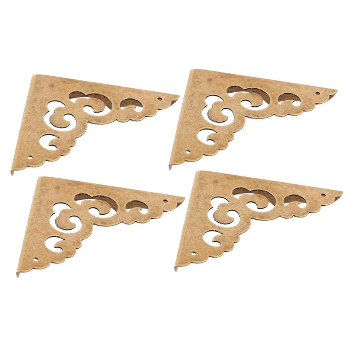 Toyvian 12 Piezas Protector De Esquina De Cobre para Muebles Protectores De Esquina De Seguridad Cubre Rieles De Cuna para La Dentición Protector De Bordes Antiguo Caja Retro Latón