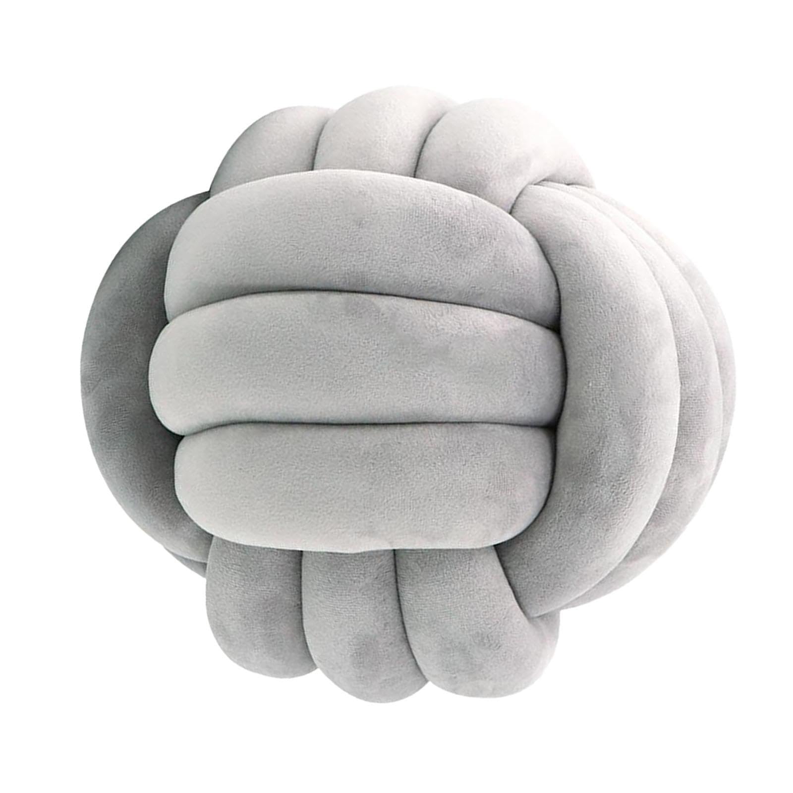 Knot Pillow Ball Thick Comfortable Knotted Pillows for Living Room Home Sofa Light Gray|Home & Garden|Home Dacor> Pillows-image-47