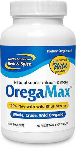 NORTH AMERICAN HERB & SPICE OregaMax - 90 cápsulas vegi - Apoyo digestivo e inmunológico saludable - Suplemento de aceite de orégano P73 con ajo y