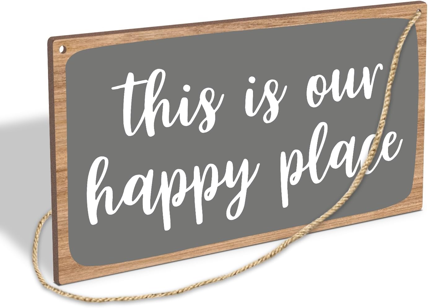 This Is Our Happy Place Wooden Hanging Sign Plaque, Wall