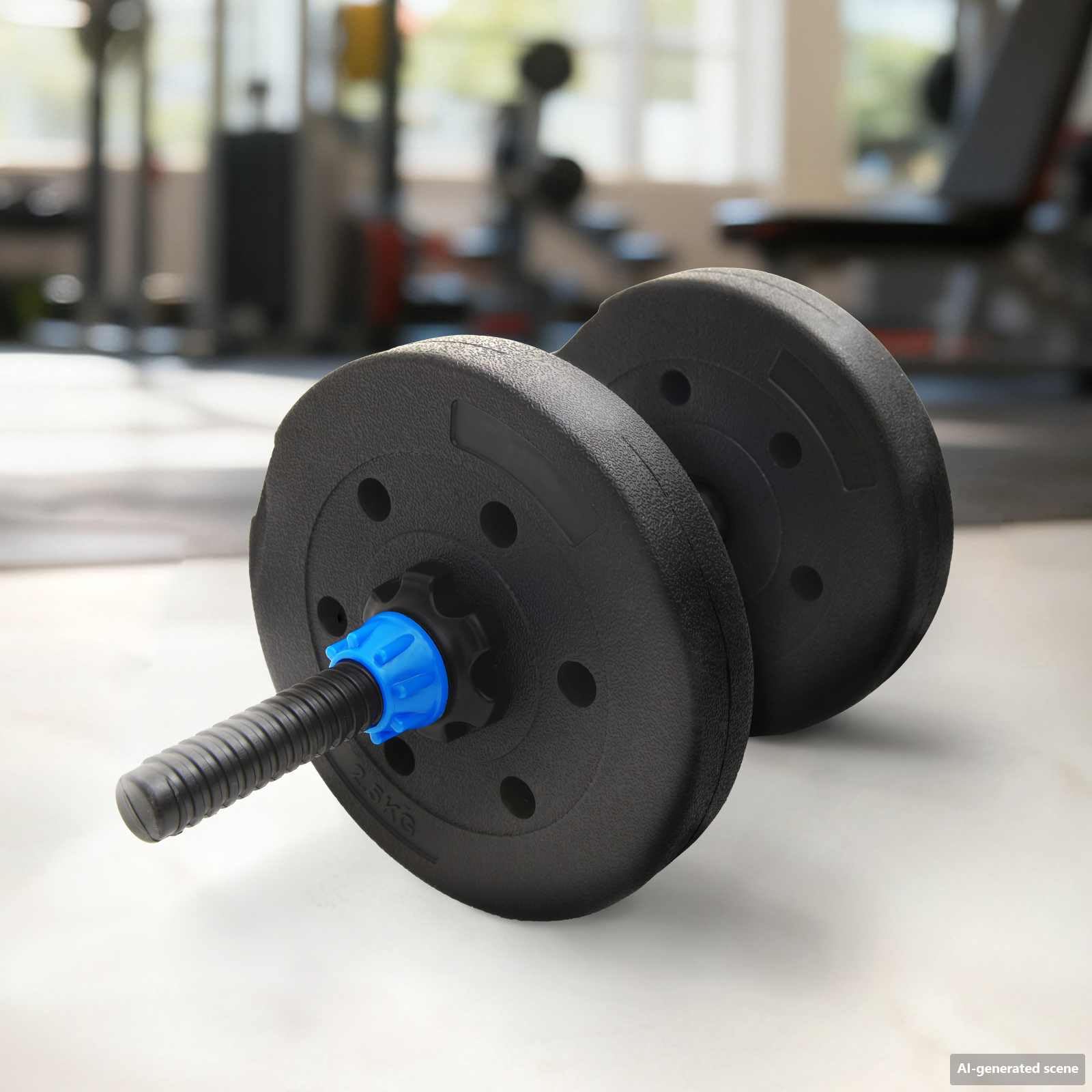 Juego de 4 discos de peso de 10 kg, cemento negro, arena de hierro con mango antideslizante para mancuernas, mancuernas, entrenamiento de fuerza, desarrollo muscular en casa y gimnasio