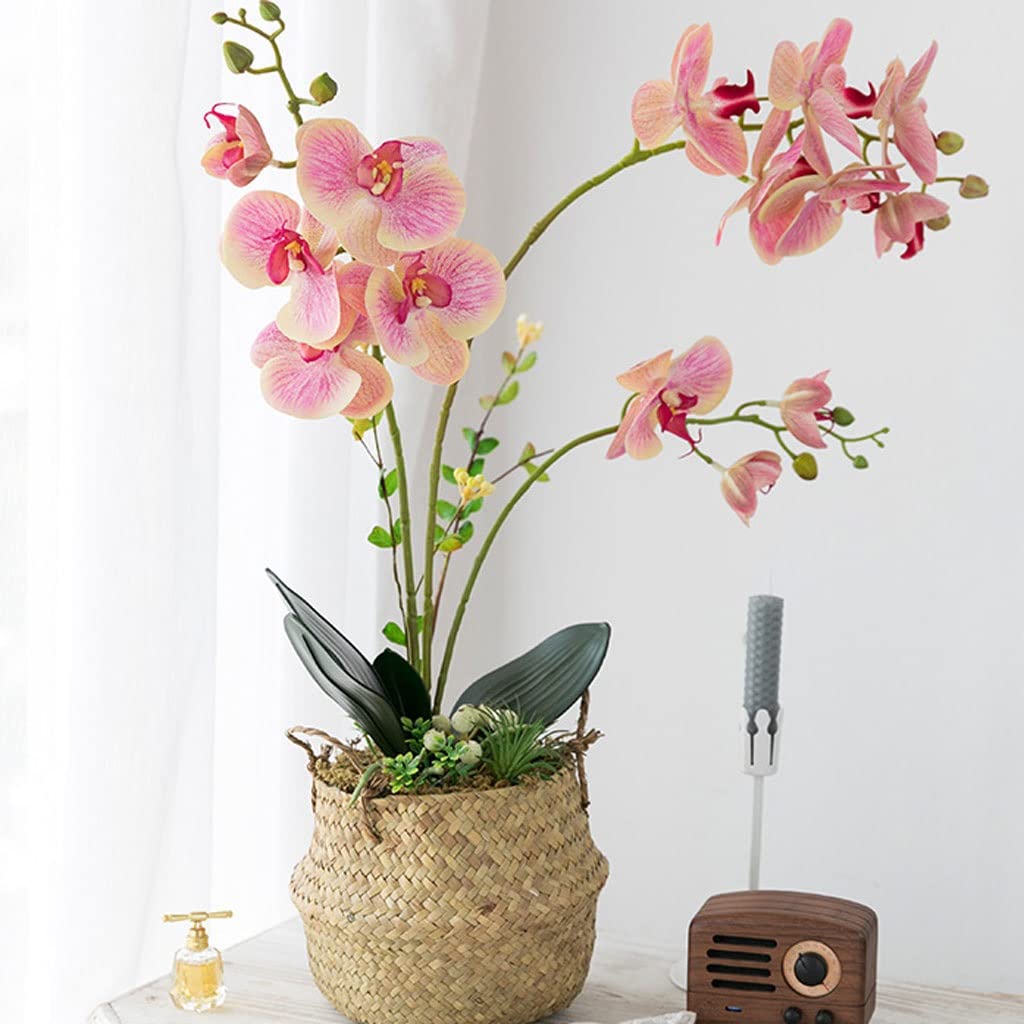 Symulacja Kwiatów Symulacja Kwiatów Phalaenopsis Zestaw Doniczkowe Bonsai Kompozycje Kwiatowe Stół Jadalny Sztuczne Kwiaty Dekoracje Domowe Biuro Kuchnia Sypialnia,Pink