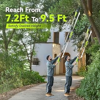 Supstable Motosega a Batteria 8 Pollici – 2×4000 mAh, Potatore Elettrico Telescopico da Giardino e Alberi con Asta di Estensione 4,6 m, Velocità Catena 10 m/s, Taglio Rami Facile e Sicuro