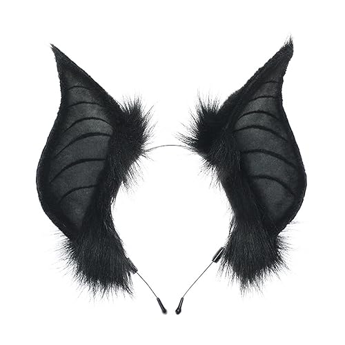 jojobasec Cat Bat Ears Headbands Cute Halloween Costume Cosplay Costume Handmade Animal Furry Ears Headband Women As Pictures