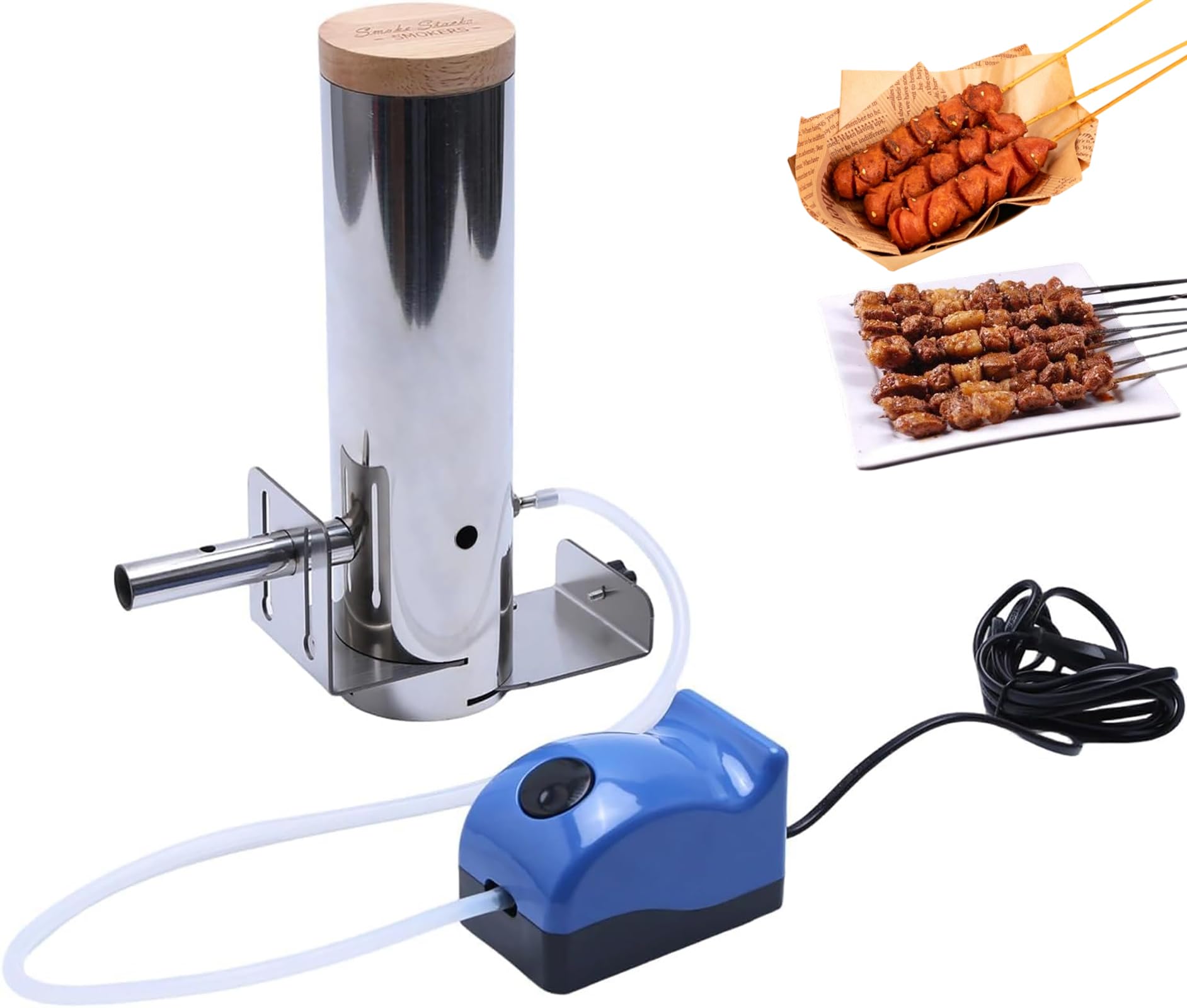 Generador de Humo Frío Acero Inoxidable con Bomba Ajustable,Portátil | Ahumador de Alimentos, Barril Ahumador para Barbacoa, Ahumar Carne Pescado Queso