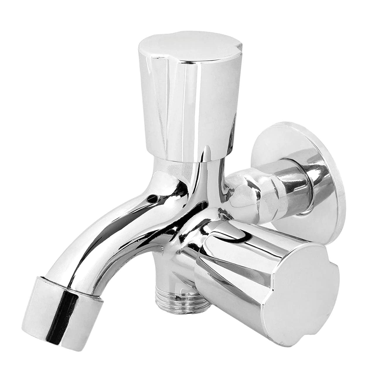 SAAVI 2 in 1 Brass Bib Cock Tap | Two in One Multi Tap with Wall Flange | Quarter Turn (Foam Flow/Chrome Finish) (B0BYJZQ3F7) Amazon Price History, Amazon Price Tracker