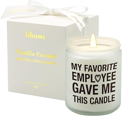 Miniatura 12 de Lihome Regalos para jefes para mujeres y hombres, regalos divertidos del día del jefe, compañero de trabajo, empleado, vela perfumada de vainilla y