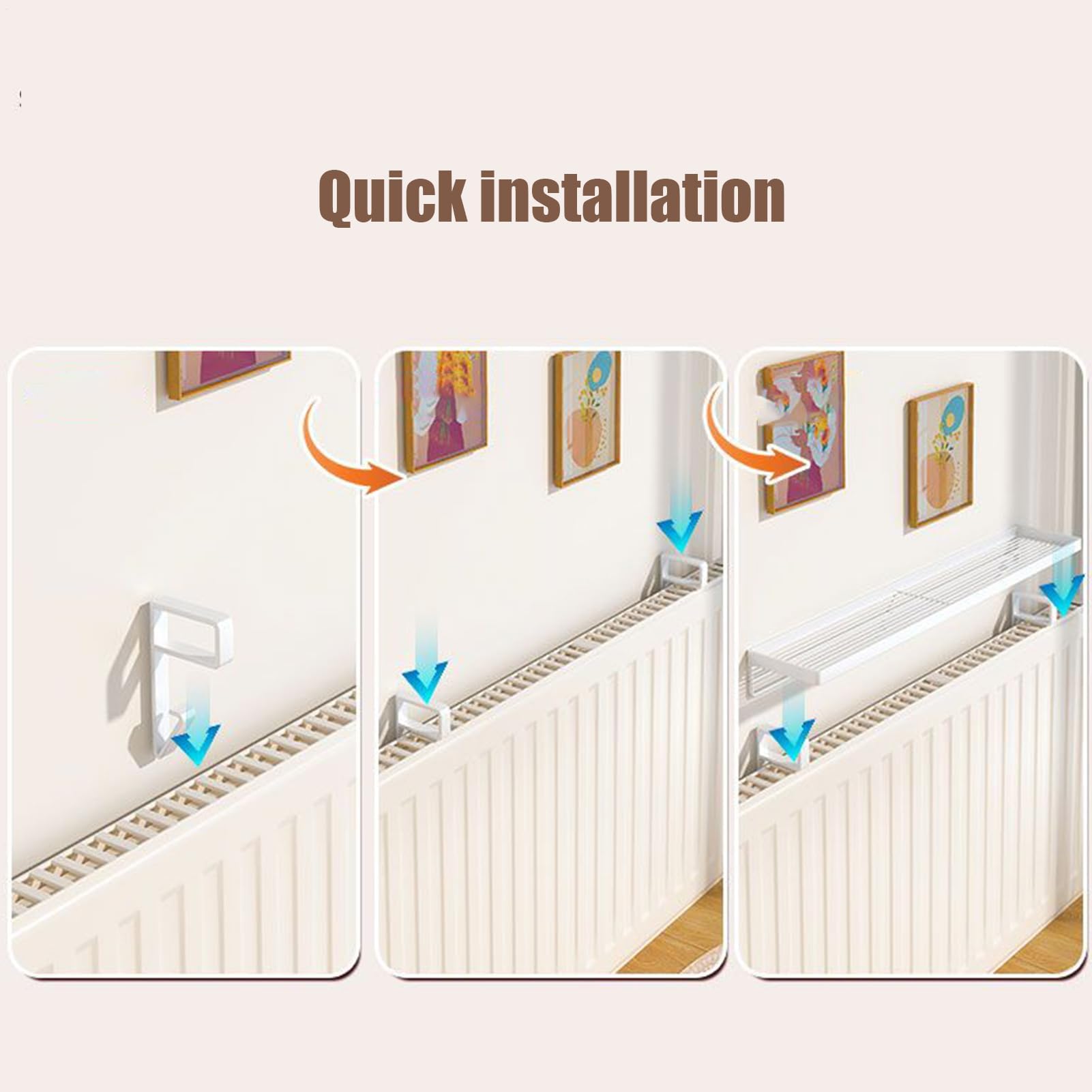 Mensola per termosifone, in metallo, resistente al calore, 50 x 12 x 7 cm, per la casa, la cucina, il soggiorno, gli accessori per termosifoni