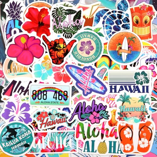 100 Pieces Hawaii Stickers Waterproof Vinyl Decal Tropical surf Sticker
