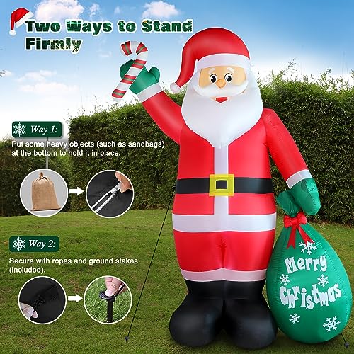 Sublimez vos fêtes avec la décoration Père Noël Gonflable LED de 8 pieds : un incontournable pour Noël – Image 6