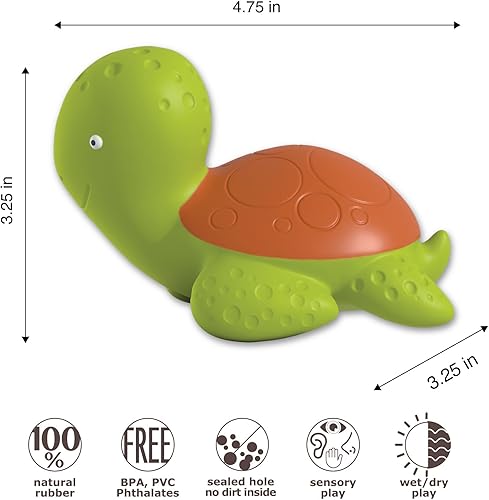 Miniatura 2 de caaocho Juguete de baño de goma natural pura - Mele The Sea Turtle - Juguetes de baño sin agujeros, juguetes de baño sin BPA para bebés, sin