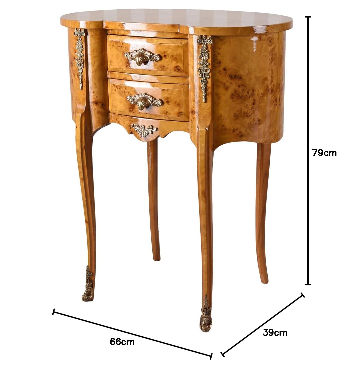 Beistelltisch Barock Kommode Antik Tisch Telefontisch Konsolentisch Schublade 66cm cat953 Palazzo Exklusiv