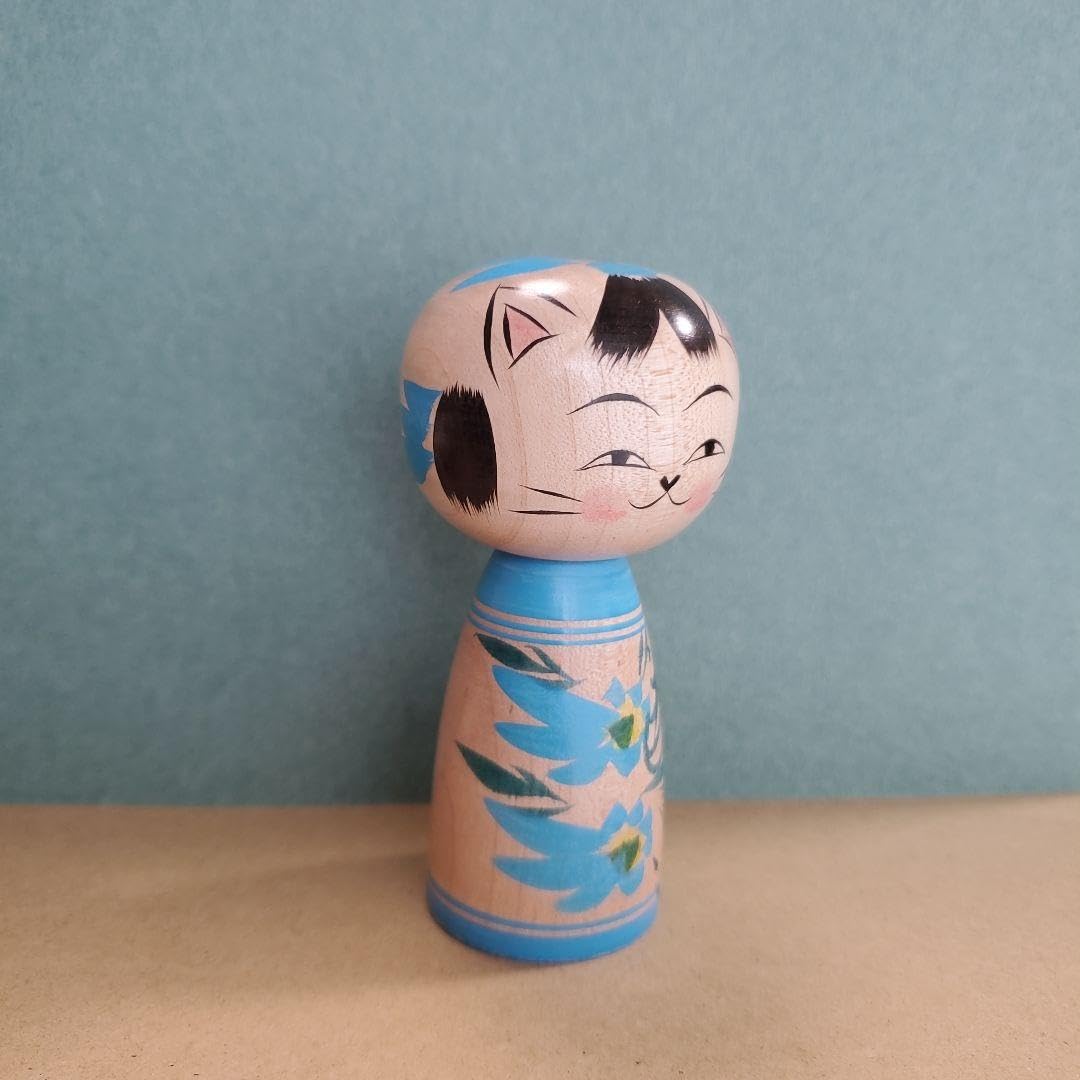 Amazon.co.jp: 梅木直美工人 猫こけし 青い天使 日本人形 : おもちゃ