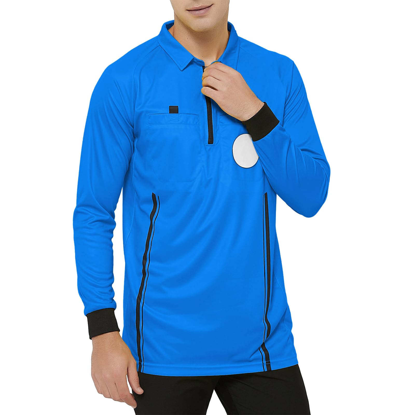 TopTie Camiseta Oficial de árbitro de fútbol de Manga Larga Hombre, Uniforme Profesional de USSF