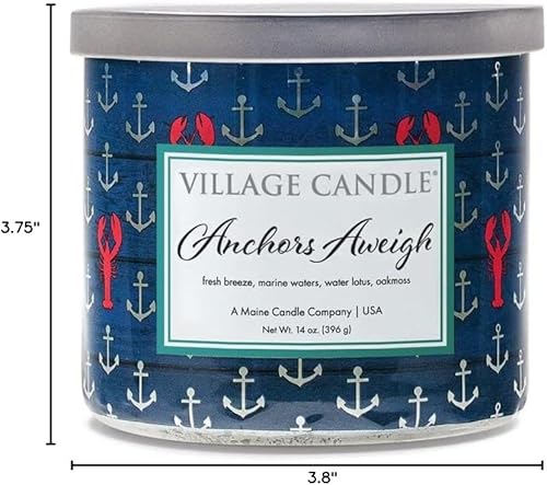 Miniatura 2 de Village Candle Anchors Aweigh, 14 onzas, cuenco luminario con tapa plateada