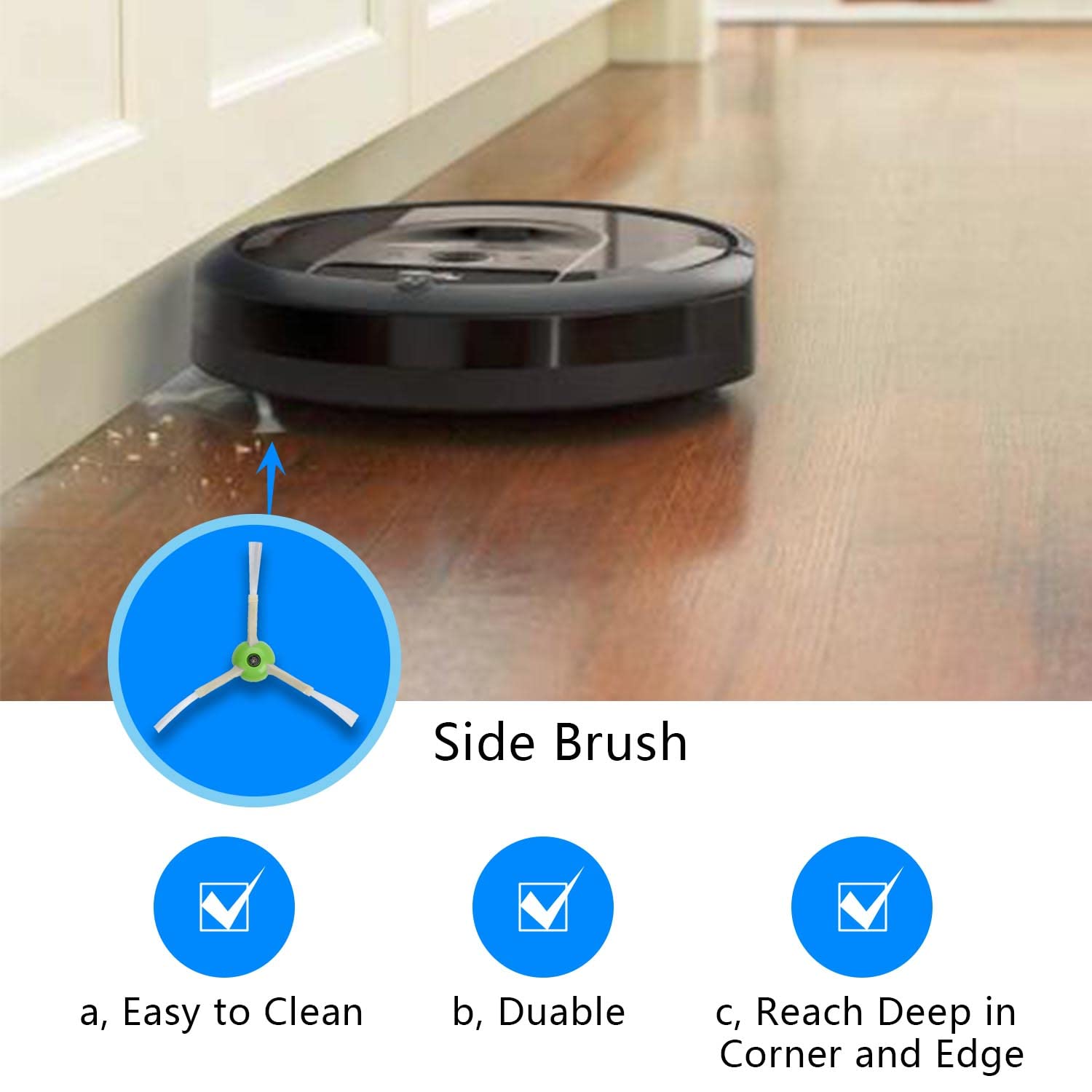 Juego de 2 cepillos de rodillo, 10 filtros, 4 almohadillas de fregona y 10 cepillos laterales, accesorios de repuesto compatibles con robot aspirador iRobot Roomba Combo J7+
