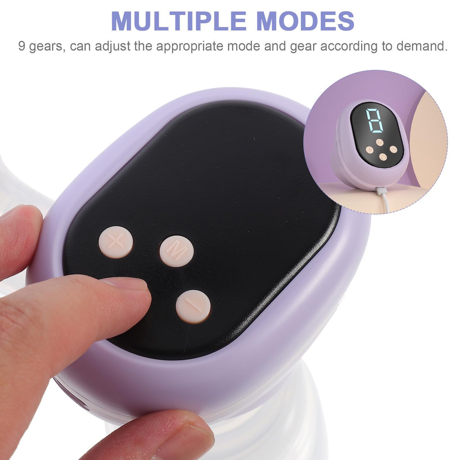 iplusmile Einseitige mit 9 Gängen und 106° Weitwinkel Silikonmaterial 180ml Kapazität Leise USB Wiederaufladbare Milchabsaugung für Mütter
