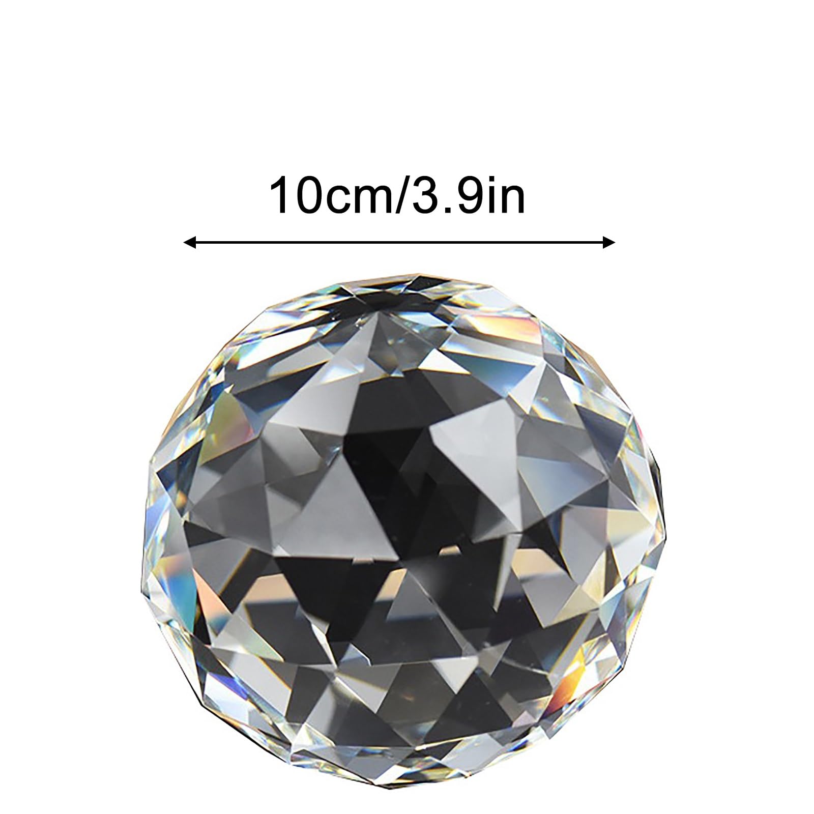 Boule de Cristal Transparente, Matériau en Cristal Artificiel, Boules de Cristal Attrape-Soleil en Verre à Facettes, pour Maison, Restaurant, Hôtel(10cm/3.9in)