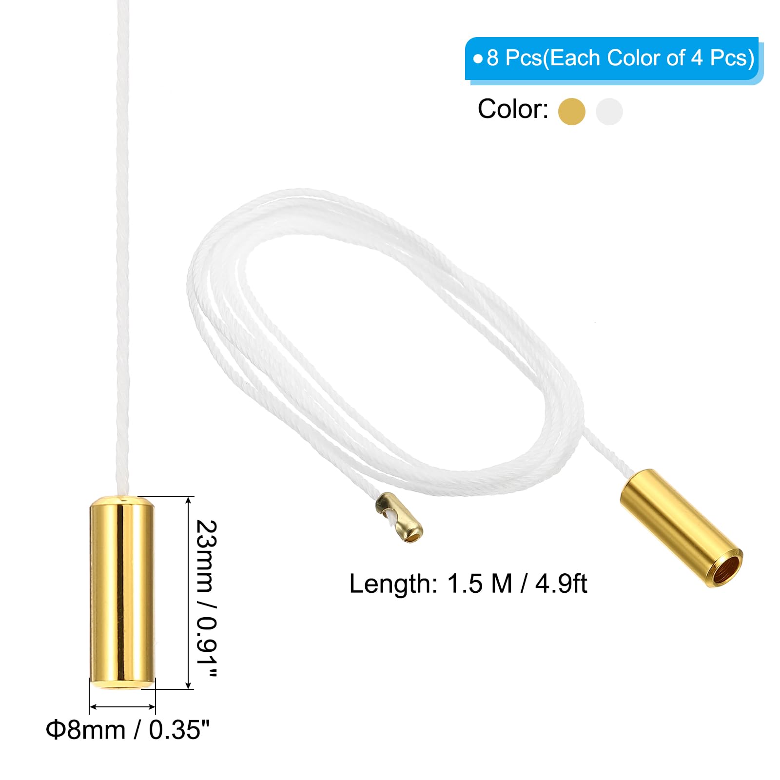 PATIKIL 1.5M 4.9ft Ceiling Pull Chain - Image 2