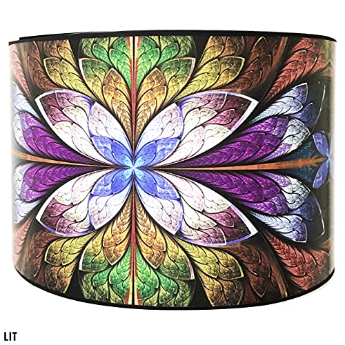 Image of Royal Designs, Inc. Trendy Decorative Handmade Drum Shade, Made in USA, 10in, HBC-8040-10-2, Purple Lotus - 2 Pk