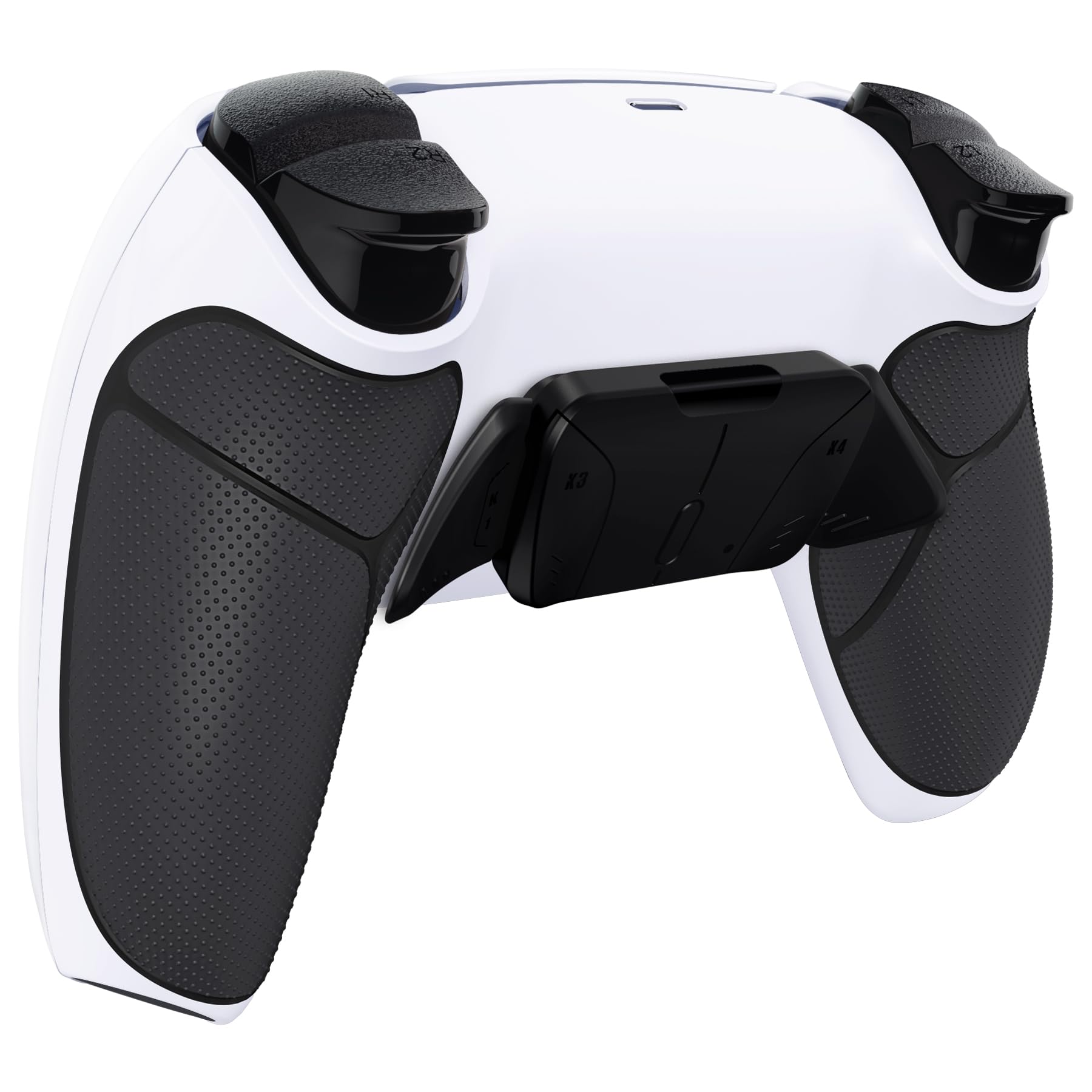 eXtremeRate RISE4 V4 Remap Kit pour ps5 Manette BDM-030/040/050/060, Coque Arrière Redessinée avec 4 Palette pour ps5 Controller BDM-030/040/050/060, Carte améliorée, Fond Blanc et Noir