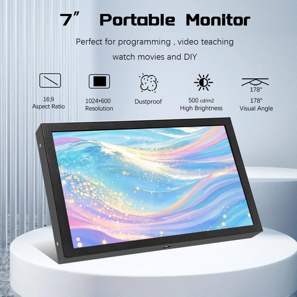 Amazon.com: 7 Inch Mini Monitor HDMI, Portable Vga Monitor
