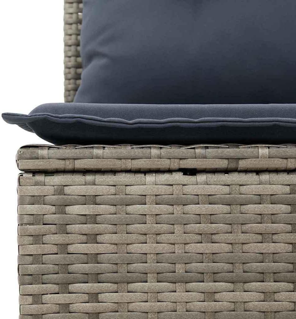 9-Piece Grey Poly Rattan Garden Sofa Set with Cushions, Modular Outdoor Seating Furniture, Weather-Resistant Patio Lounge Set for Elegant and Comfortable Relaxation Space