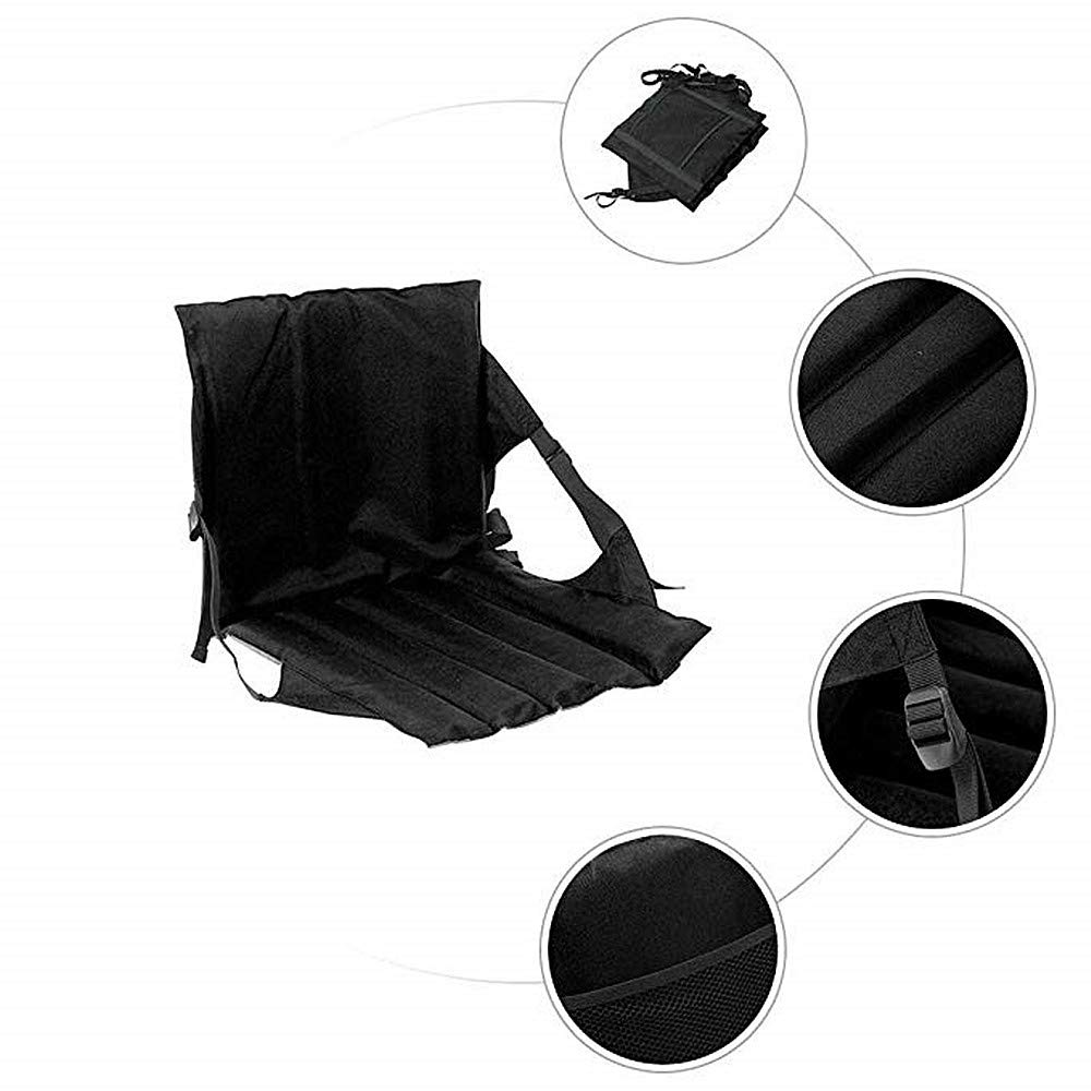 Coussin de Siège de Stade Portable - Chaise Pliante Rembourrée Légère et Multifonctions avec Dossier Mountaineering Beach Weekender pour Les Sports de Plein air et Le Camping Randonnée