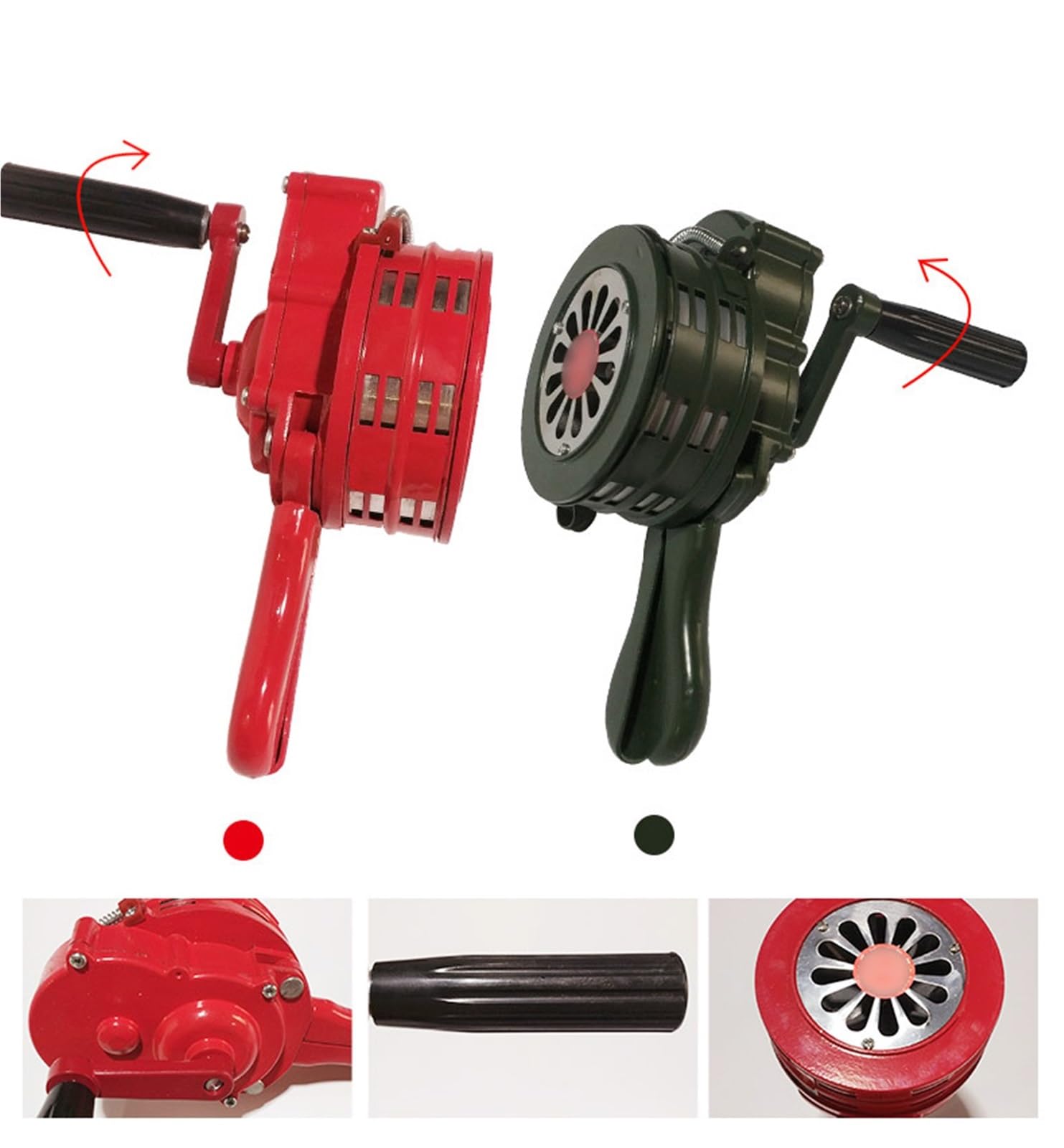 Picadora de Carne Manual, Sirena de Alarma de Emergencia con manivela de Aluminio, 110db, ruidosa, for Deportes al Aire Libre, Manual, Multicolor(Red)