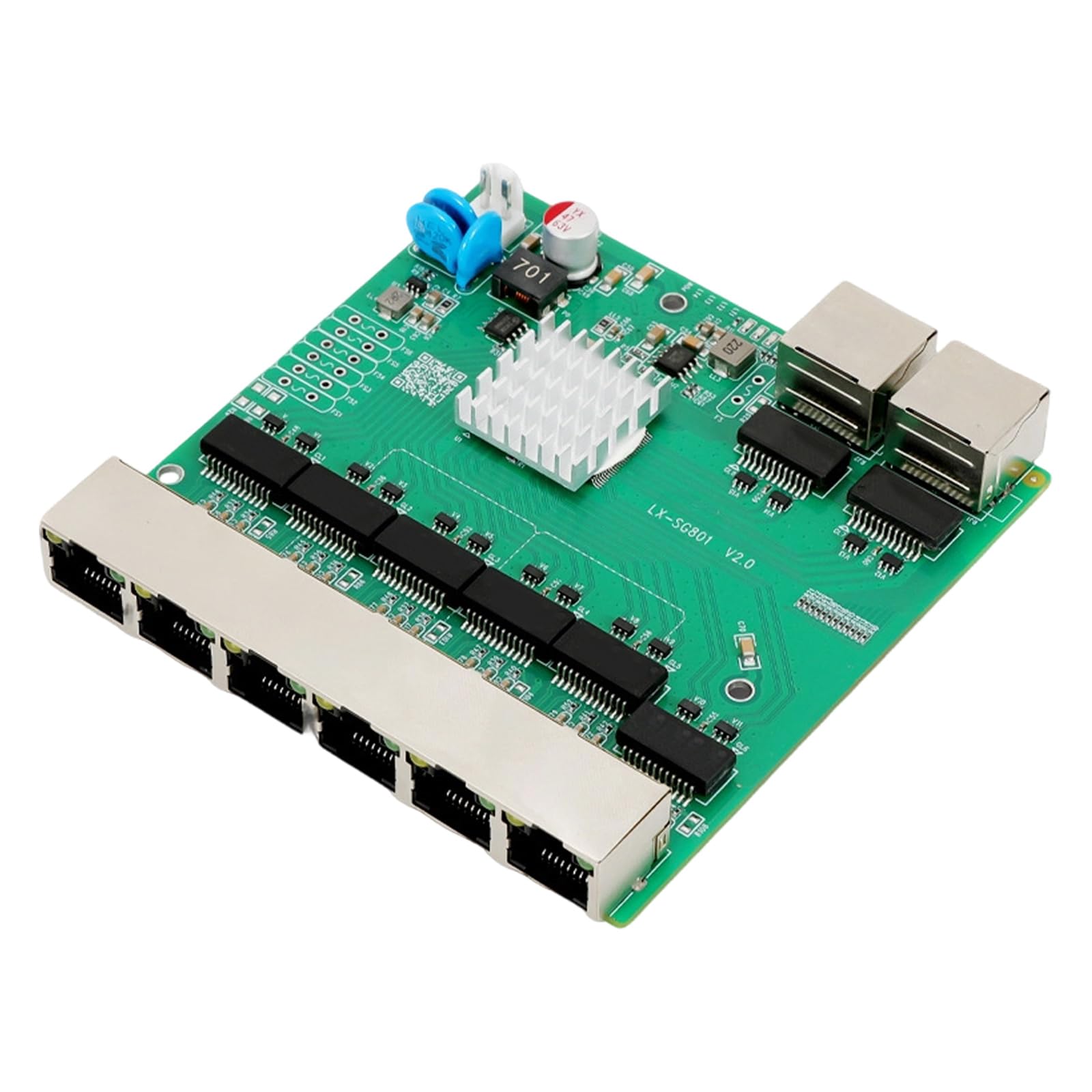 Interruptores Gigabit Ethernet RJ45 de 8 puertos con 48 V, estándar