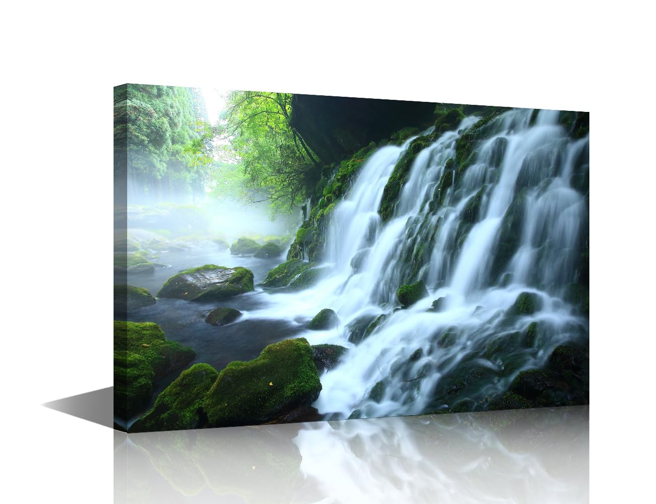 Waterfall Canvas Wall Paintings for Living Room Xia Yuan Falls Subsoil Water Wall Art for Bedroom Decor Natural Scenery Posters and Prints Ready to Hang for Home Decorations 16"Wx24"Hx1 Panel