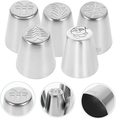 Miniatura 9 de Healeved Juego de 5 bolsas y puntas de tubería de Navidad, kit de decoración de pasteles, suministros de horneado para galletas, magdalenas,