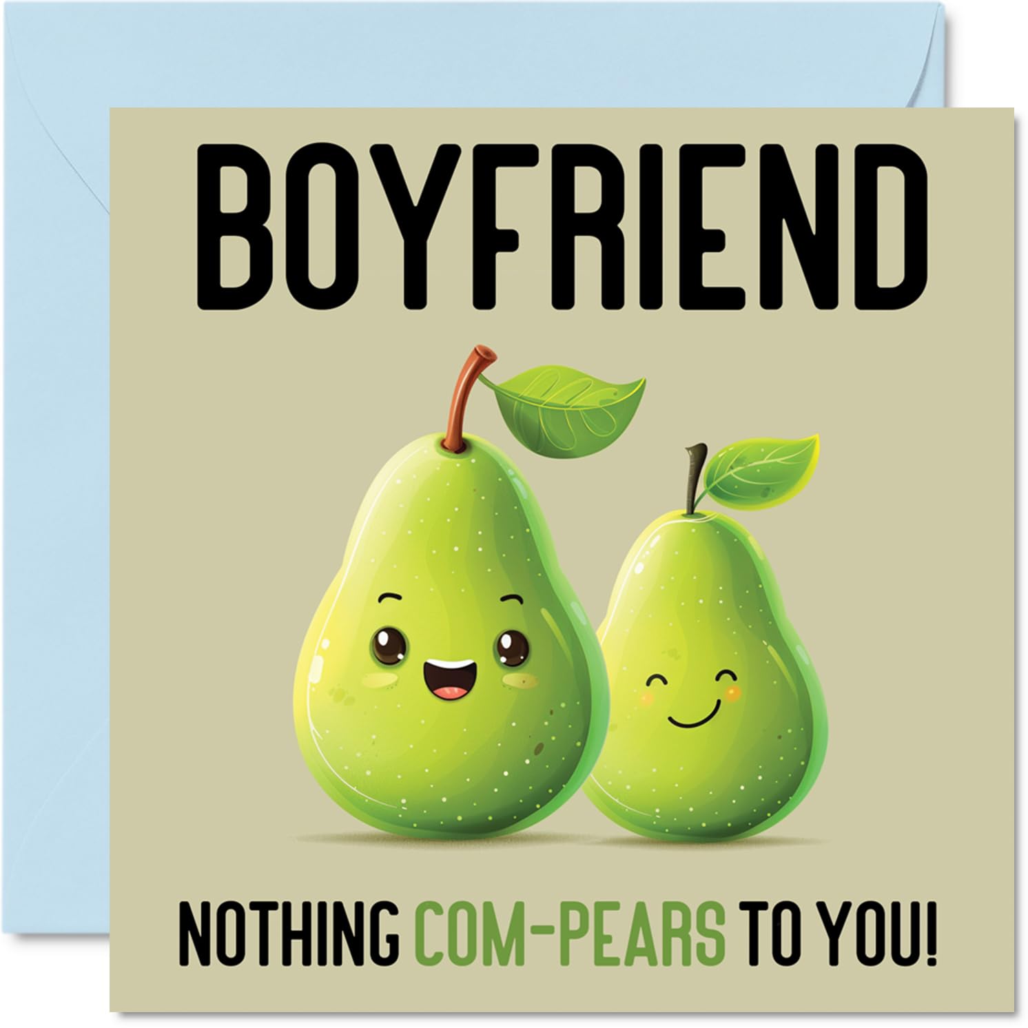 Birthday Cards for Boyfriend - Nothing Com-Pears - Funny Happy Birthday Card for Boyfriend from Girlfriend, Partner Gifts, 145mm Joke Greeting Cards Men Him