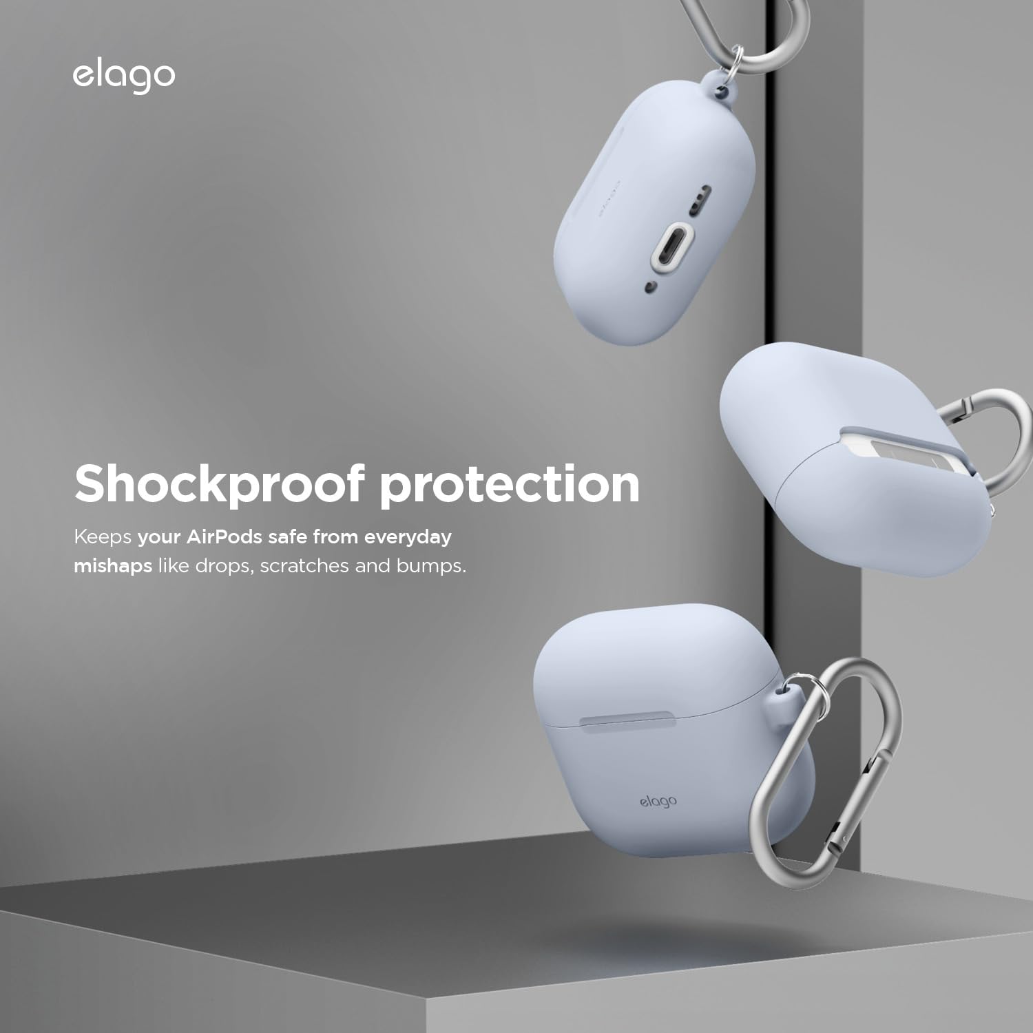 Elago Copri Auricolari In Silicone Per AirPods 4 – 2 Paia (Grigio Scuro/Bianco), Antiscivolo, Compatibili Con Custodia, Protezione Antiurto