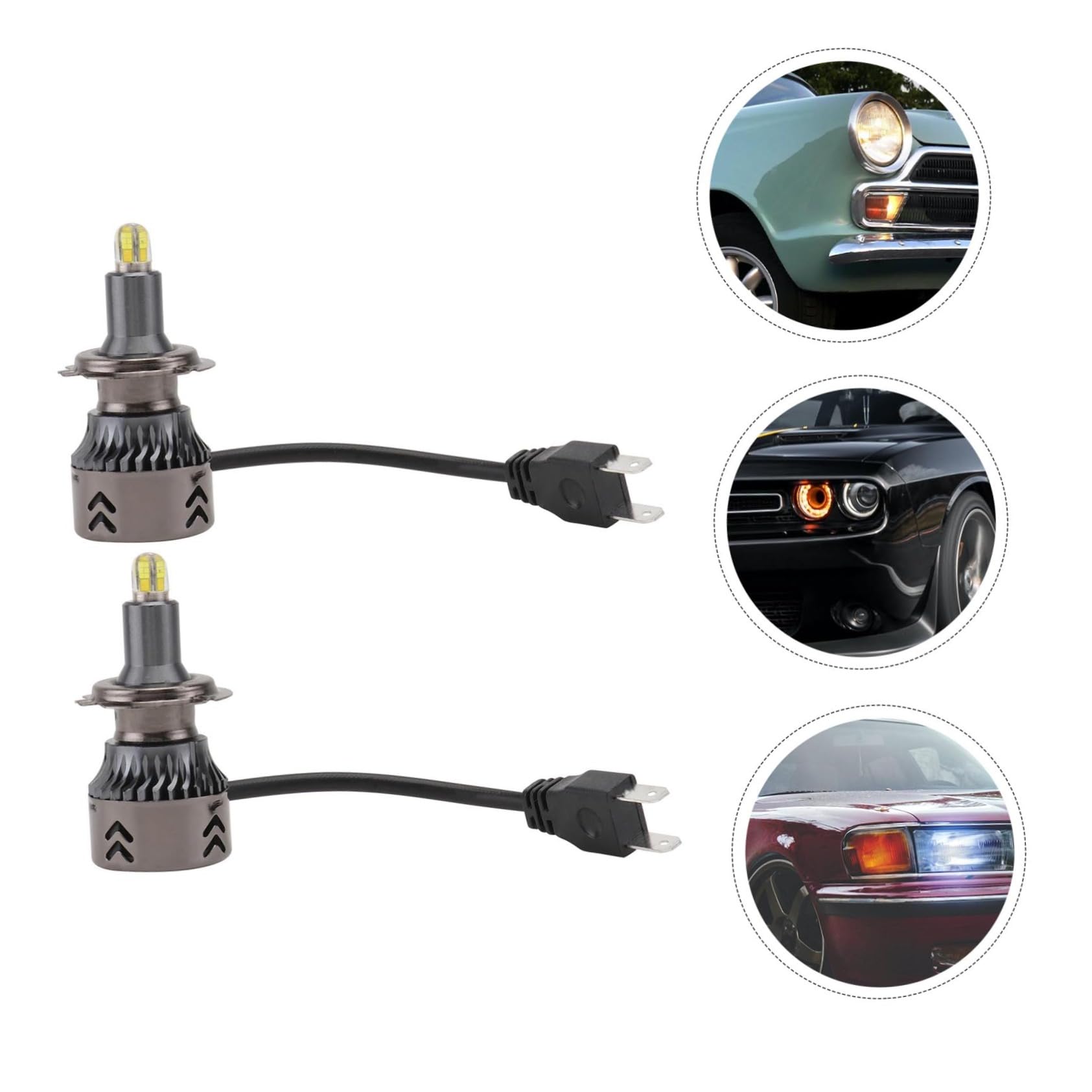 Lampadine LED H7 2 Pezzi in Lega di Alluminio per Fari Auto | 9600lm 60w 9-36v 6000k, Argento, 8 Lati, Alta Luminosità e Dissipazione Termica