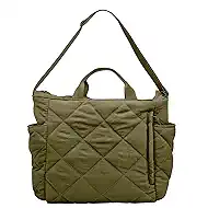 Fozehlad Quilted Puffer Tote Bags for Women Nylon Hobo Bag Zipper Multi-pockets Crossbody Shoulder Bags for Travel Gym | Quilted, Puffy Padding, Purse, Shoulder, for Trendy